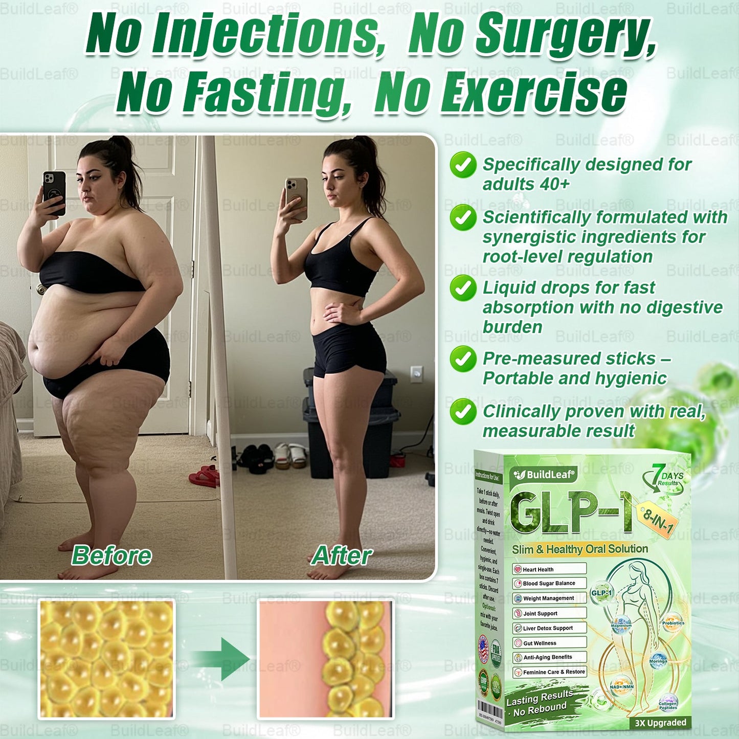 โค๏ธ๐บ๐ธBuildLeafยฎ GLP-1 8-in-1 Slim & Healthy Oral Solution (Once a day, results in 7 days), With 100 Billion CFU Active Probiotics โ
Supports weight management, heart health, diabetes, gut & womenโs health, while firming skin & boosting energy.