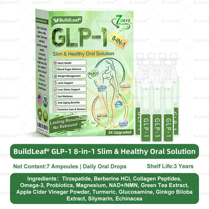 ❤️🇺🇸BuildLeaf® GLP-1 8-in-1 Slim & Healthy Oral Solution (Once a day, results in 7 days), With 100 Billion CFU Active Probiotics ✅ Supports weight management, heart health, diabetes, gut & women’s health, while firming skin & boosting energy.